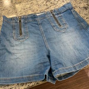 Ella Moss denim front zip shorts